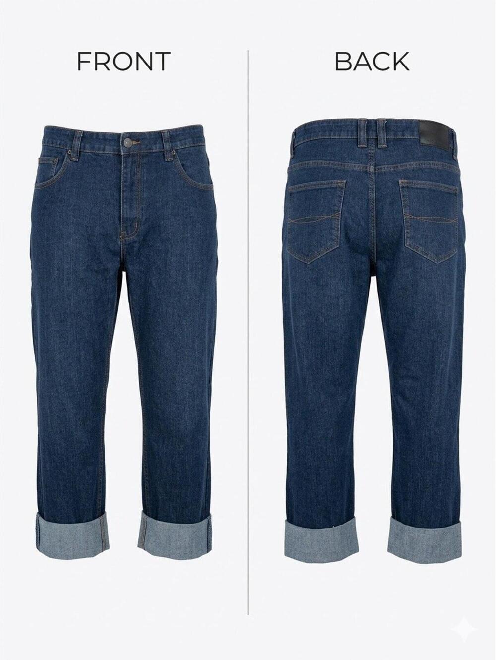 👖🔥 Victorious Men’s Dark Wash Cuffed Denim Jeans 38x30 09-7 🔥👖